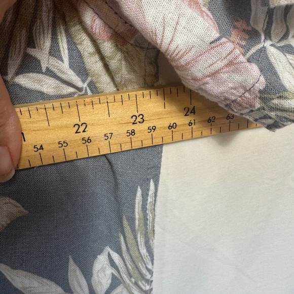 Projek Raw Hawaiian Shirt Mens Size XL Charcoal Floral Short Sleeve Linen Blend - Picture 6 of 9